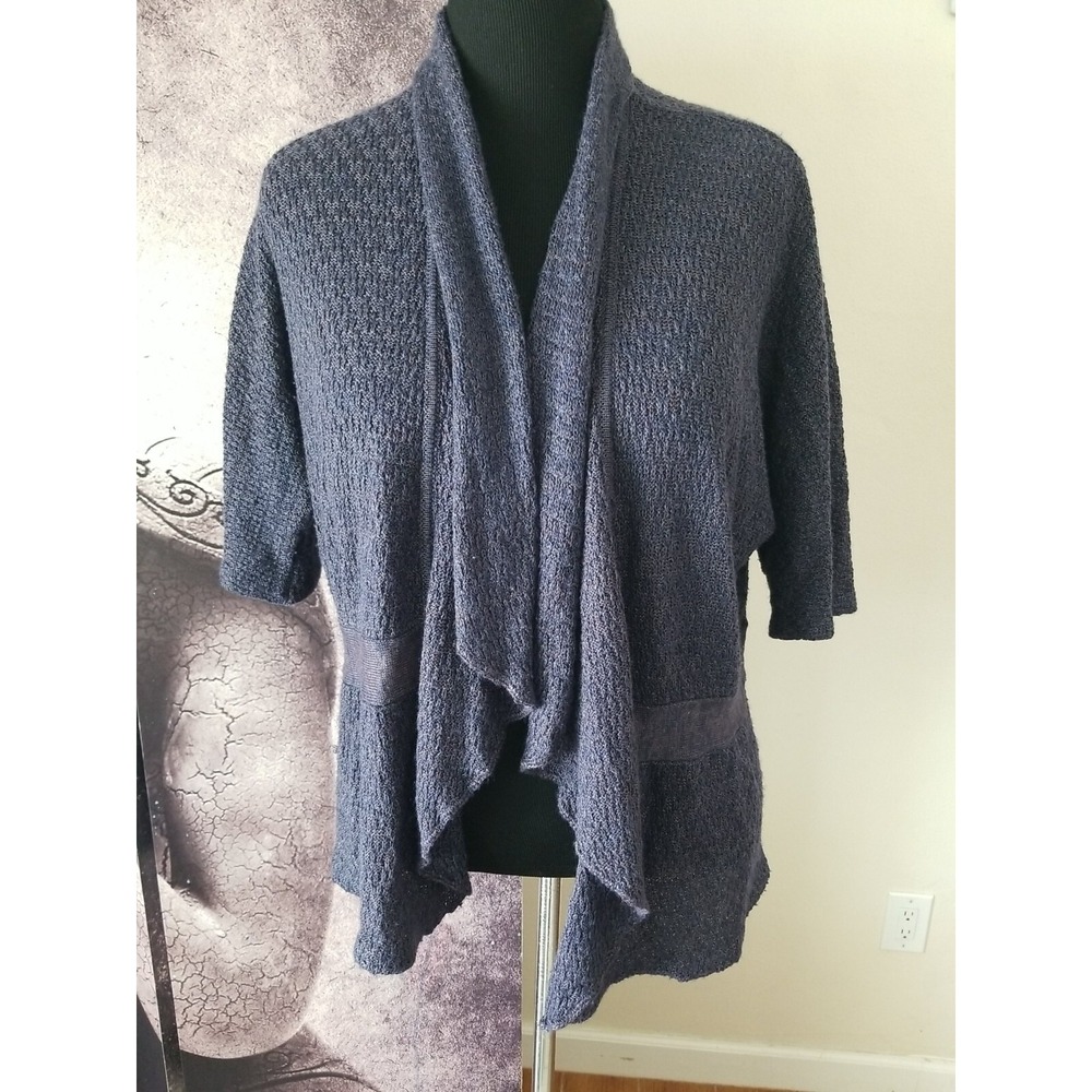 CLASSIQUES ENTIER Women's Open Front Linen Wool Knit Cardigan‎ Sweater Size L